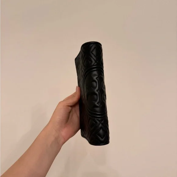 Tory Burch Fleming Wallet Black Quilted Chain Crossbody Bag - Picture 12 of 16